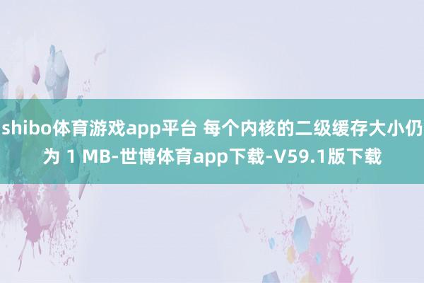 shibo体育游戏app平台 每个内核的二级缓存大小仍为 1 MB-世博体育app下载-V59.1版下载