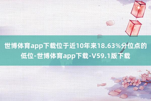 世博体育app下载位于近10年来18.63%分位点的低位-世博体育app下载-V59.1版下载