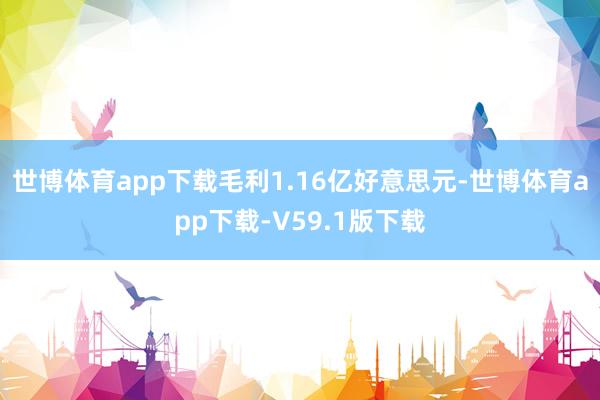 世博体育app下载毛利1.16亿好意思元-世博体育app下载-V59.1版下载