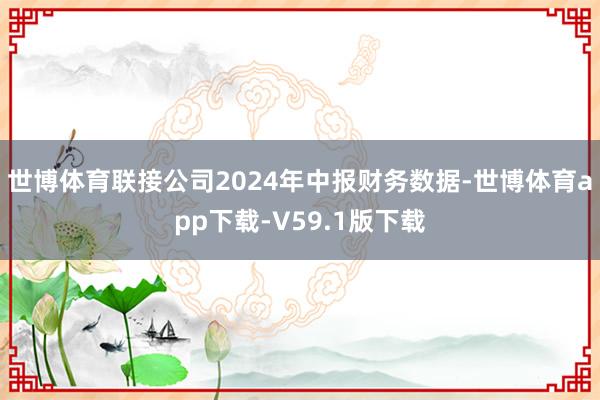 世博体育联接公司2024年中报财务数据-世博体育app下载-V59.1版下载