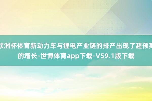 欧洲杯体育新动力车与锂电产业链的排产出现了超预期的增长-世博体育app下载-V59.1版下载